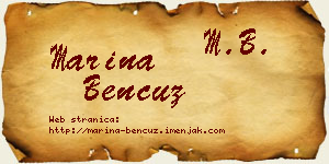 Marina Bencuz vizit kartica